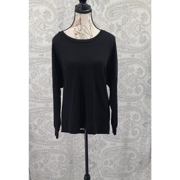 Lanston women's sweatshirt black NWT Size Small Athleisure Cozy Travel top - Picture 3 of 11